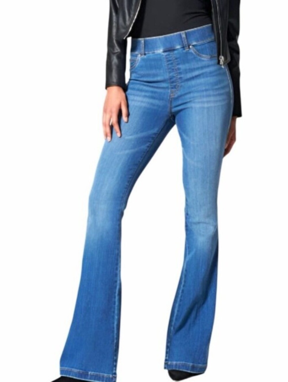 SPANXshape® Stonewash Blue EveryWear Pull-On Flare Jeans - Size - Medium T - NWT